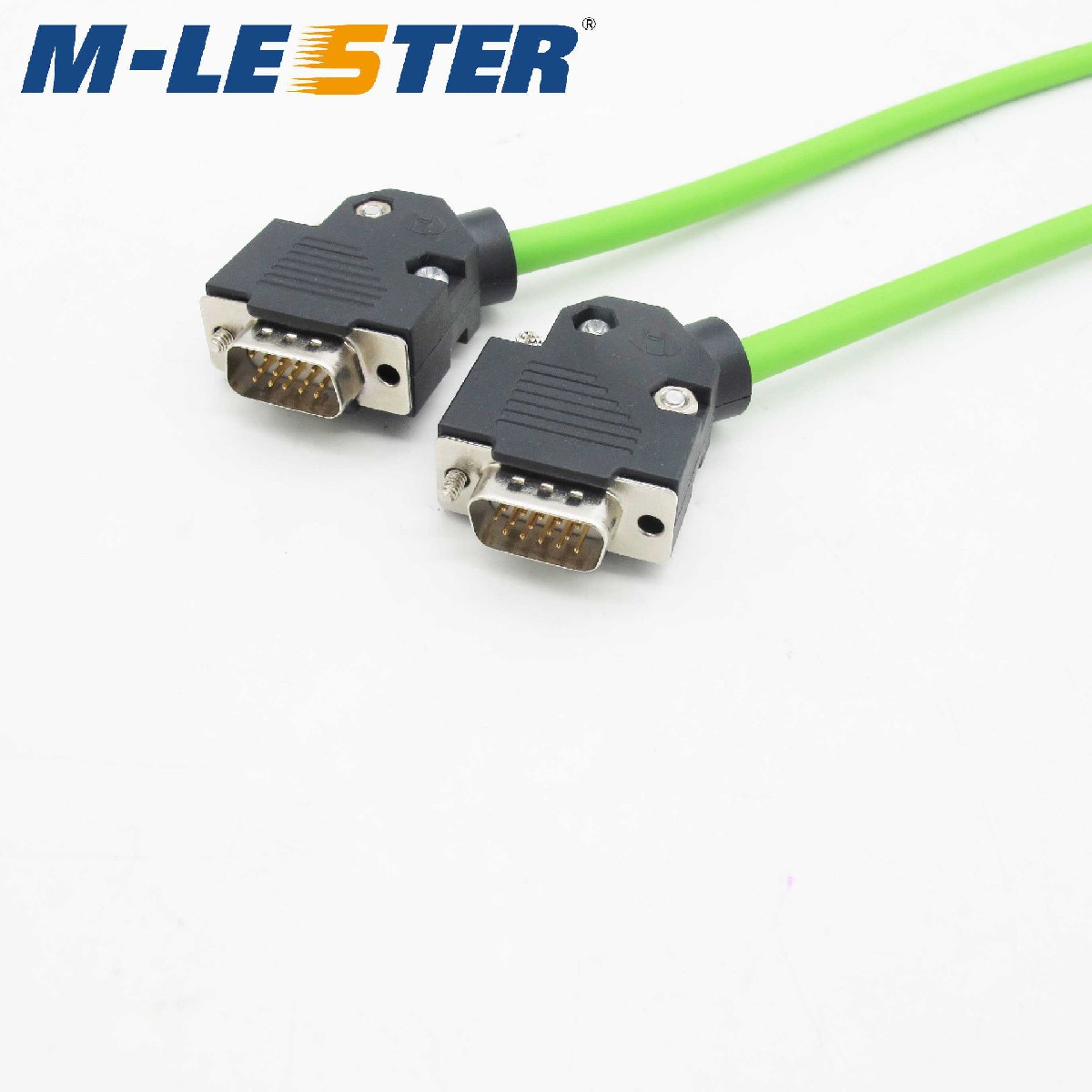 DB15针转针（三排）屏蔽连接线ABS塑壳装配黑色(侧出线)