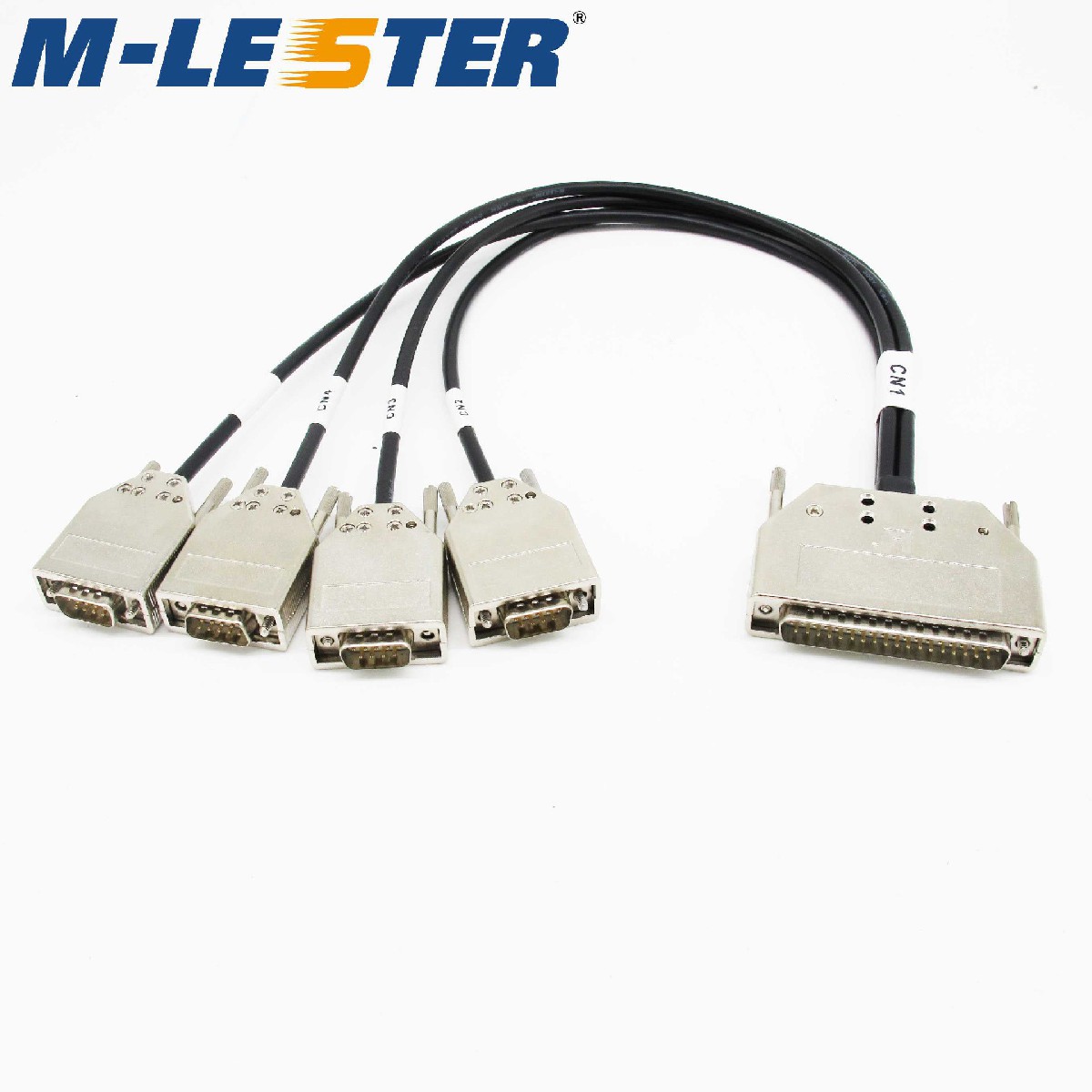 DB37转4个DB9连接线锌合金铁壳装配螺丝式