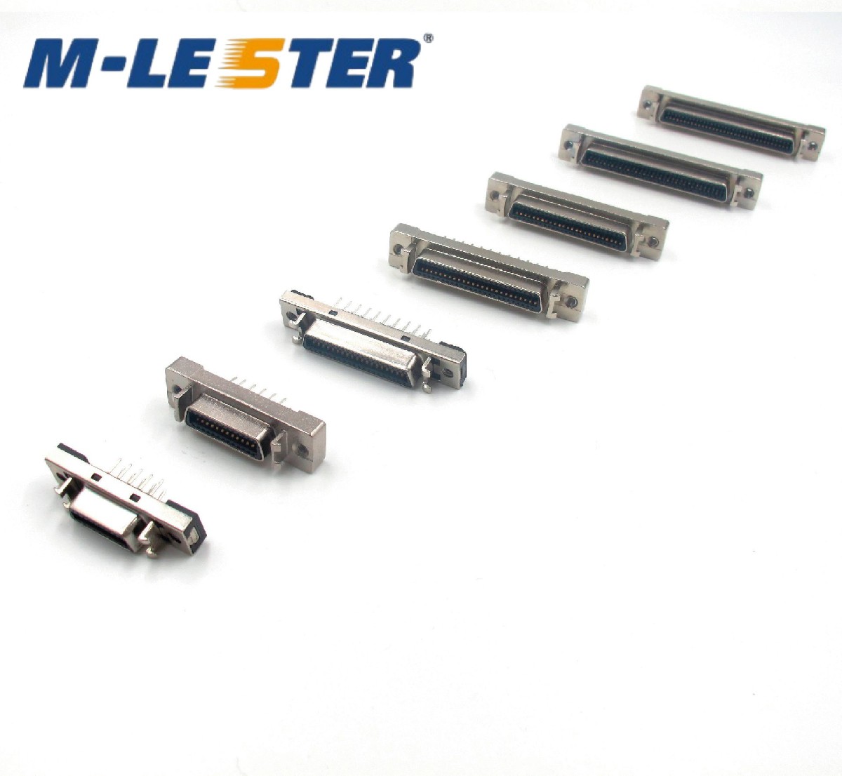 SCSI CN14.CN20.CN26.CN36.CN40.CN50.CN68.CN100母间距1.27 180度板端连接器