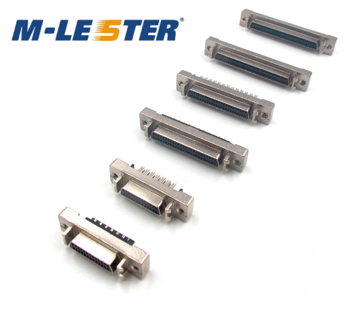 SCSI DB26.DB36.DB40.DB50.DB68母间距1.27焊线式，刺破式一体支架