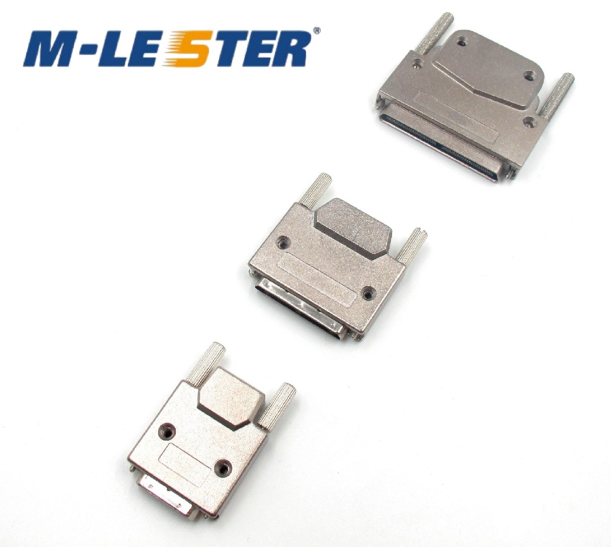 SCSI V36.V50.V68.V100公间距0.8锌合金铁壳螺丝式连接器