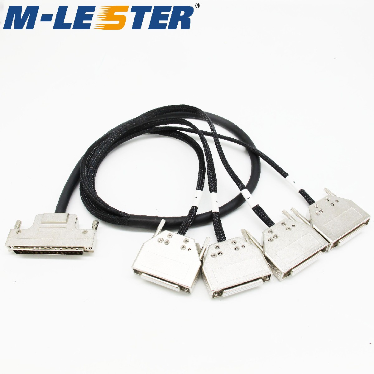 SCSI DB100针转4个DB25孔锌合金铁壳螺丝式