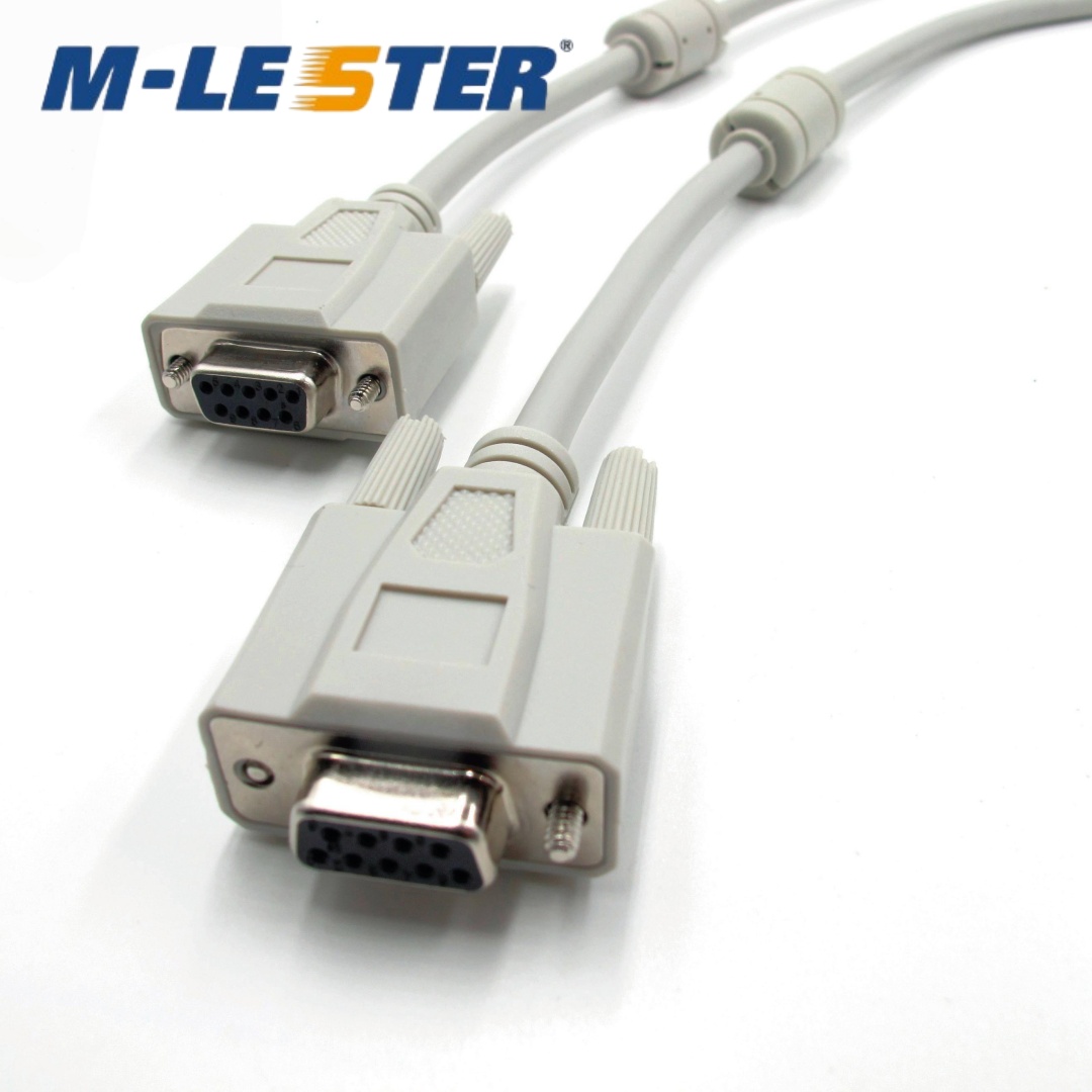 DB9串口RS232屏蔽连接线双磁环成型一体螺丝式