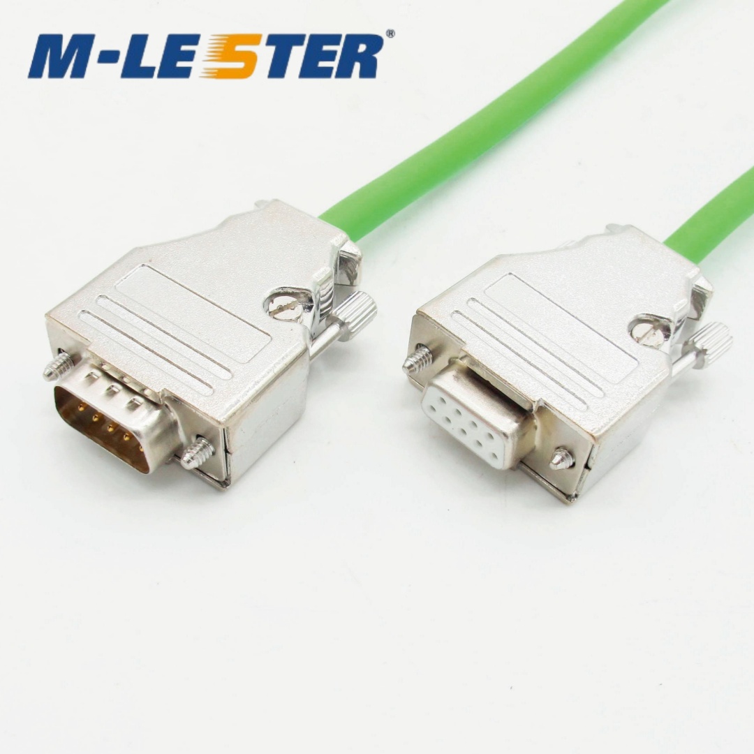 DB9串口RS232屏蔽连接线锌合金铁壳装配螺丝式